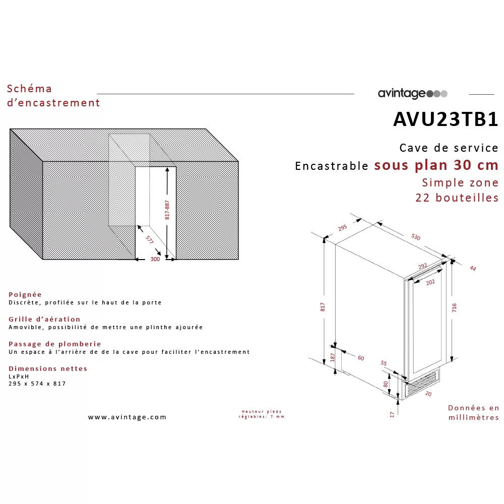 Винный холодильник Avintage AVU23TB1 фото №7