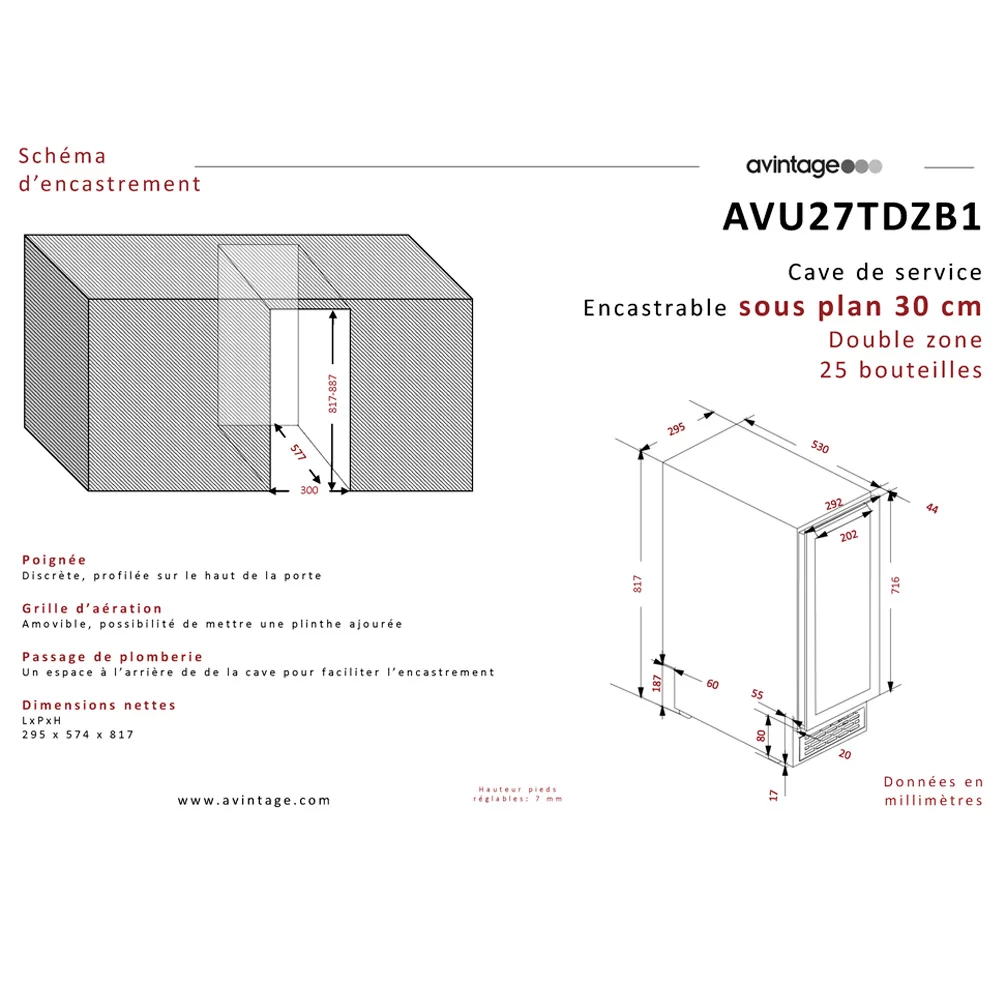 Винный холодильник Avintage AVU27TDZB1 фото №9