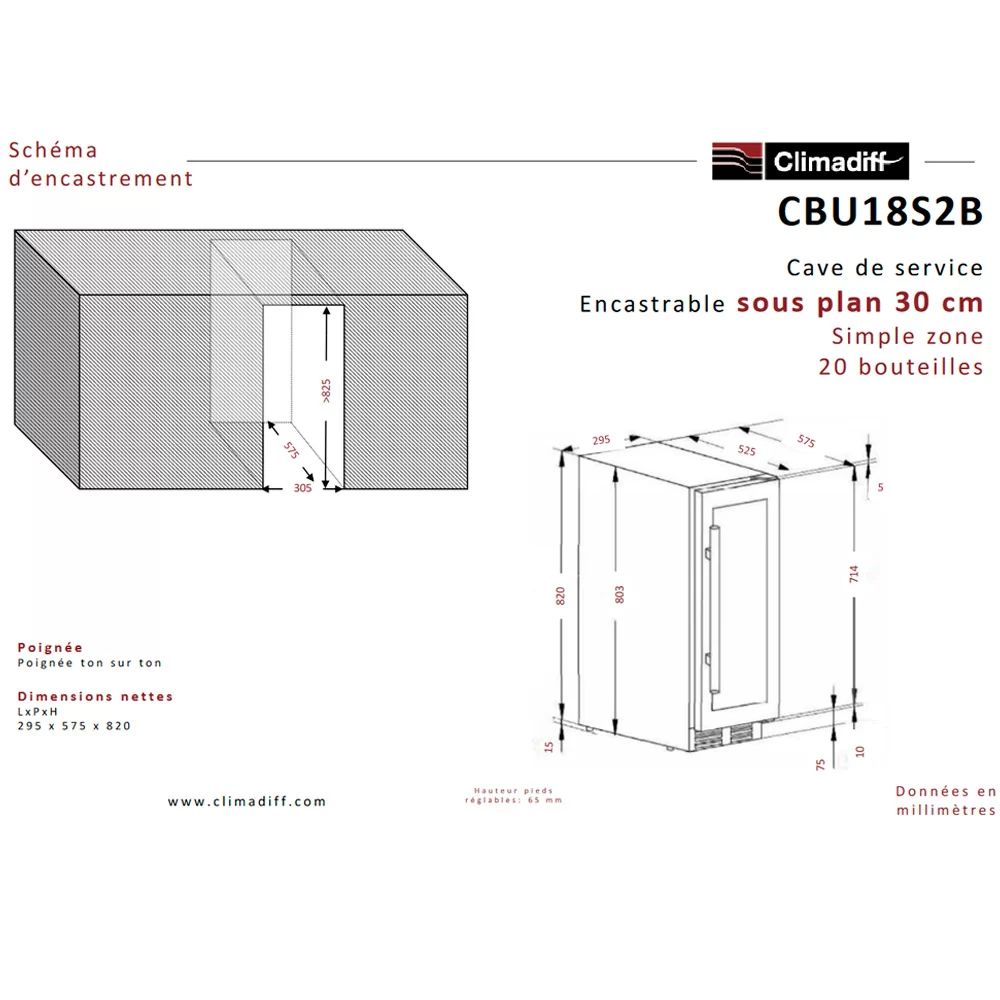 Винный шкаф Climadiff CBU18S2B фото №8