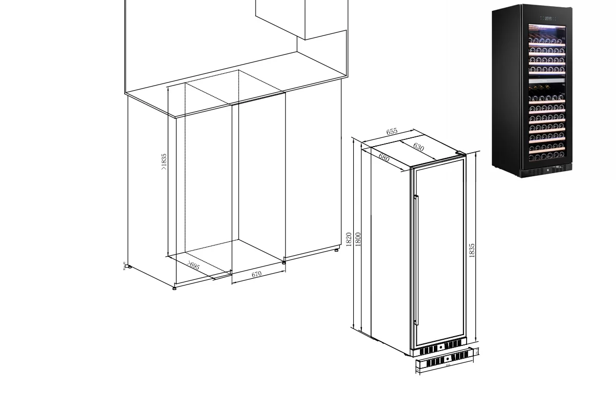 Винный шкаф Temptech E1000DRB фото №6