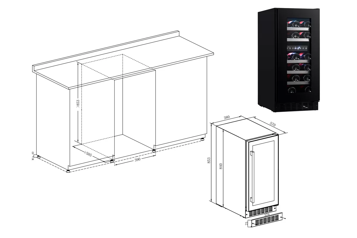 Винный шкаф Temptech SOMQ38DRB фото №7