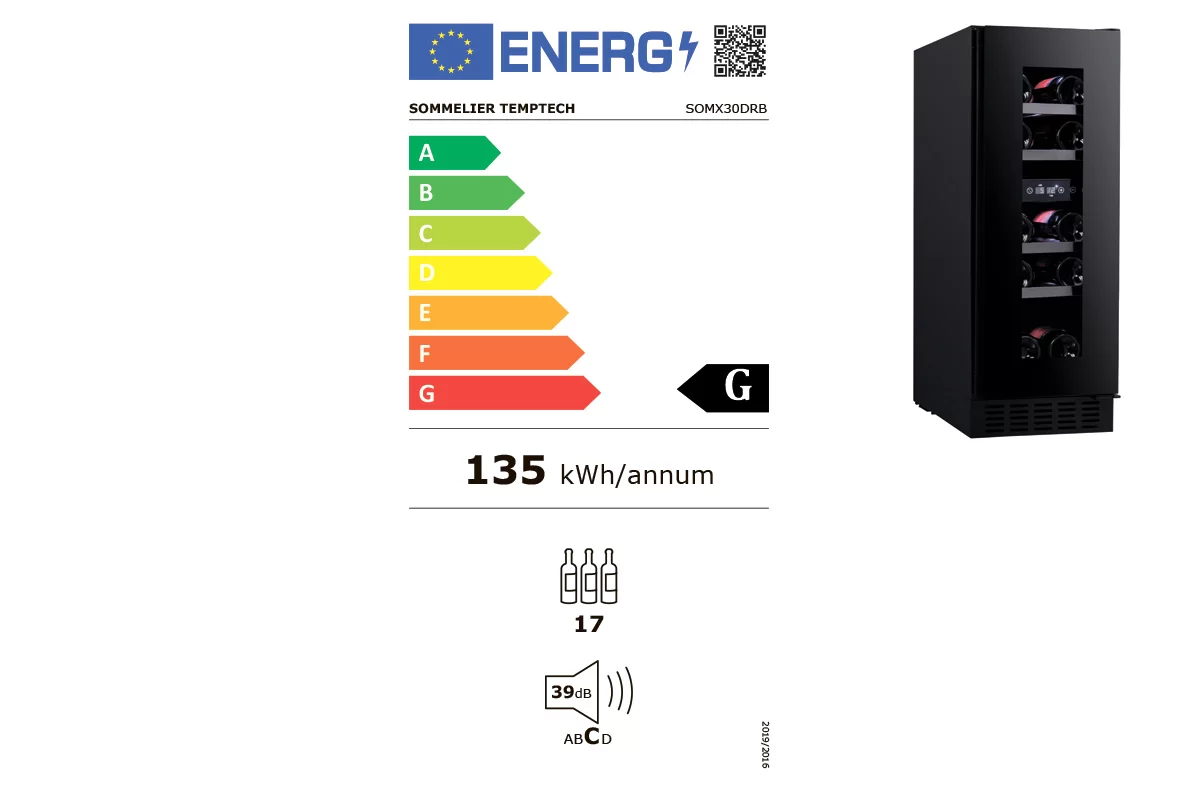 Винный шкаф Temptech SOMX30DRB фото №7