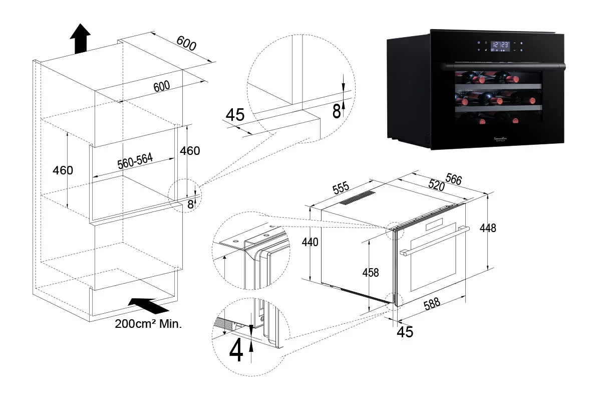 Винный шкаф Temptech SOMZ45SB фото №7