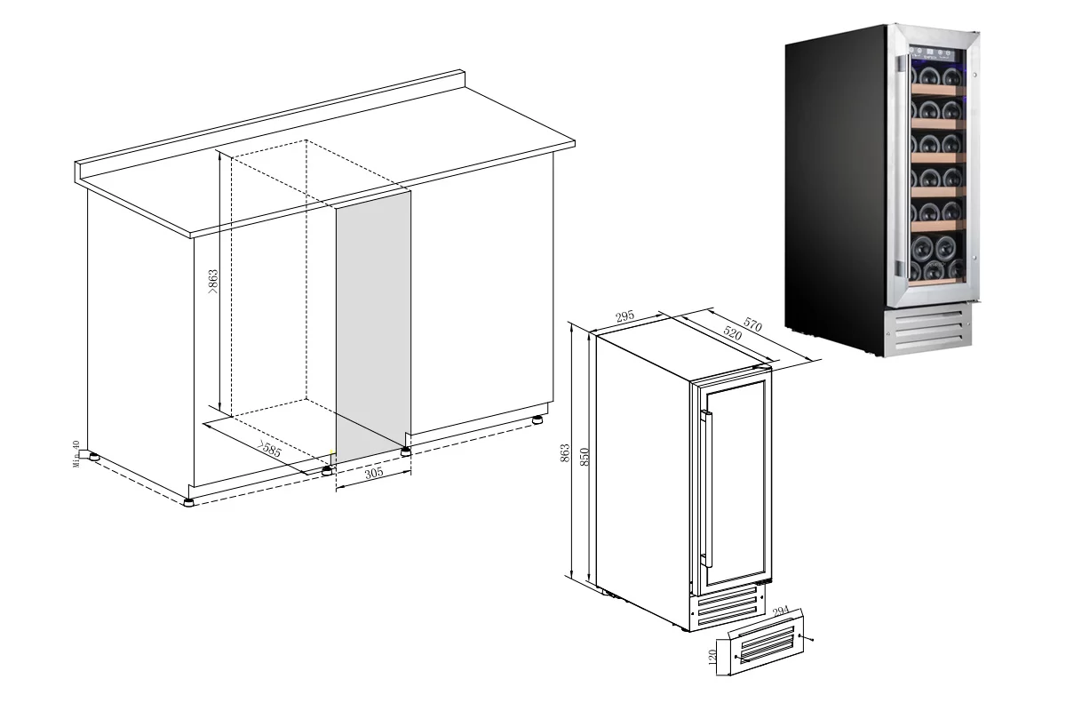 Винный шкаф Temptech WPQ30SCS фото №7